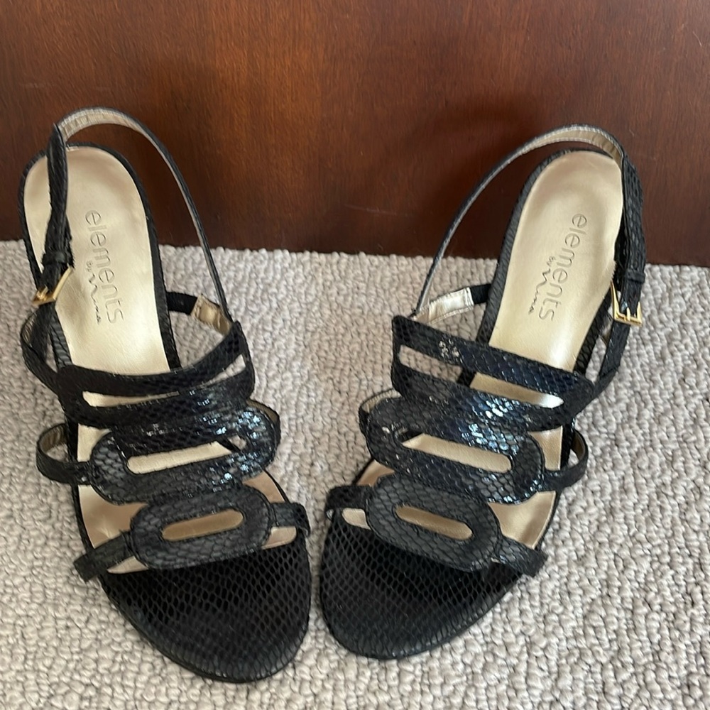 Heel 4” Snake Texture Black Size 8 W